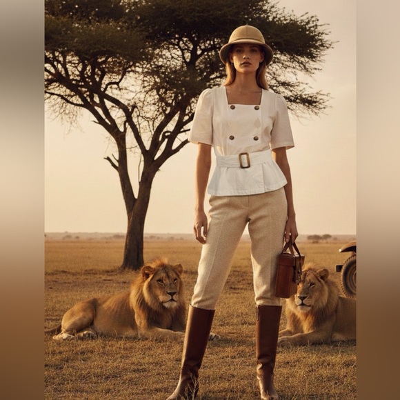 Dazy Tops - Dazy Elegant White Belted Women's Coastal Casual Business Career Top Size M New!